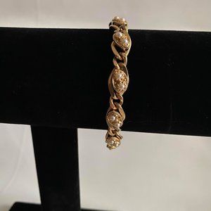 Vintage Goldette NY gold toned and faux pearl bracelet